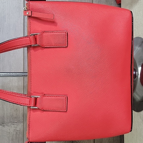 Kate Spade Red Saffiano Leather Satchel Crossbody Shoulder Bag w/ Wallet - Picture 6 of 16